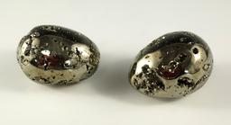 Pair of Pyrite Eggs, Peru. Both around 2".