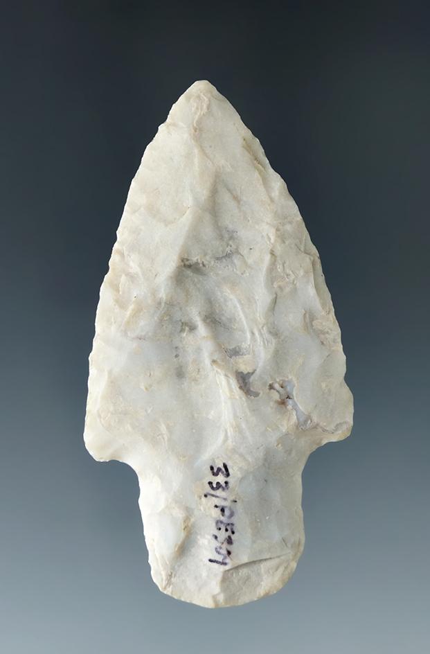 2 7/8" Flint Ridge Flint Adena found in Ohio. Comes with a Bennett COA.