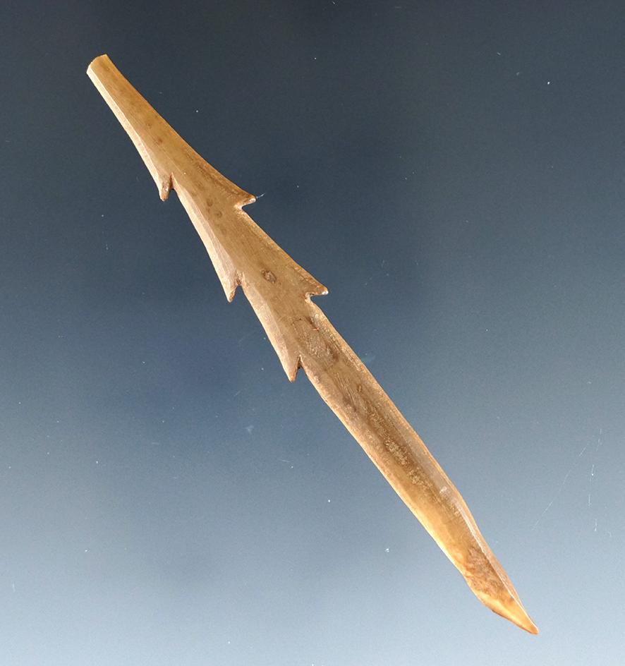 3" Bone harpoon tip found in Alaska.