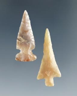 Pair of Columbia River Gempoints, largest is 1 1/16". Ex. Harold J. Williams Collection.