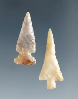 Pair of Columbia River Gempoints, largest is 1 1/16". Ex. Harold J. Williams Collection.