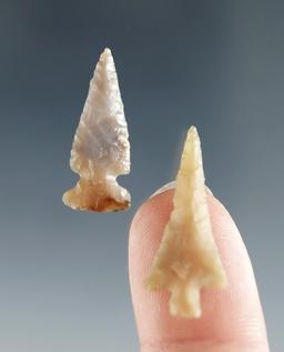 Pair of Columbia River Gempoints, largest is 1 1/16". Ex. Harold J. Williams Collection.