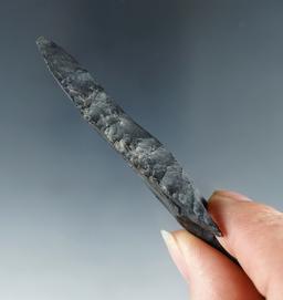 2 13/16" Ohio Thebes Bevel made from Coshocton Flint with restoration to both ears and part of tip.