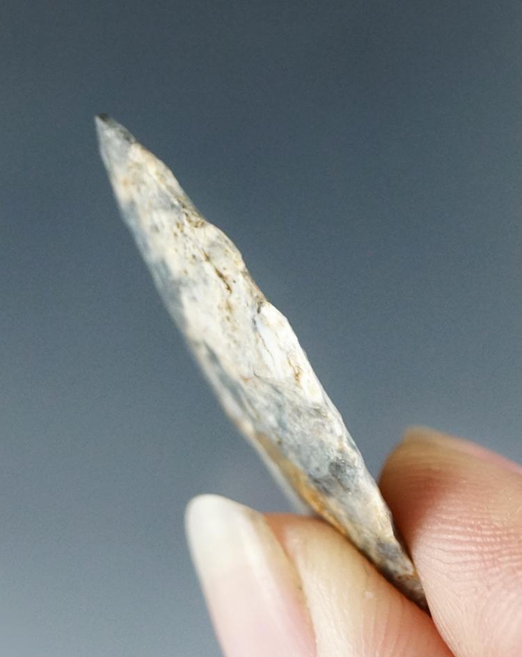 1 5/16" Paleo Dart Point that is nicely made off a flake of Coshocton Flint - Tuscarawas Co., Ohio.