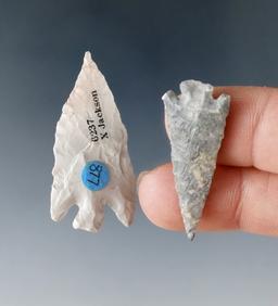 Ex. Museum! Pair of Columbia Plateau points found near the Columbia River, largest is 1 1/2".