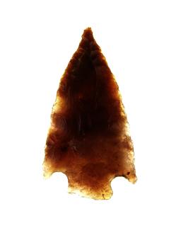 1 7/16" Plains Cornernotch made from attractive semi-translucent agate found in the High Plains regi