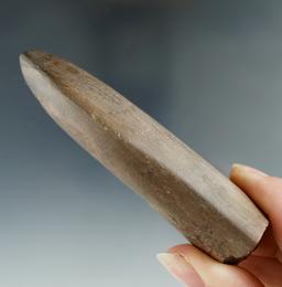 3 5/8" Birdstone half found in Huron Co. Ohio made from red Slate.