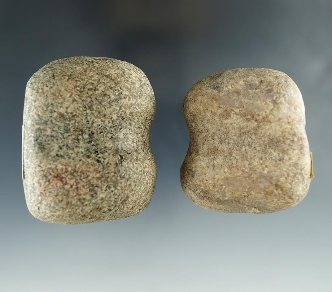 Pair of Hammerstones found in Seneca and Huron Counties, Ohio. Largest is 2 1/4".