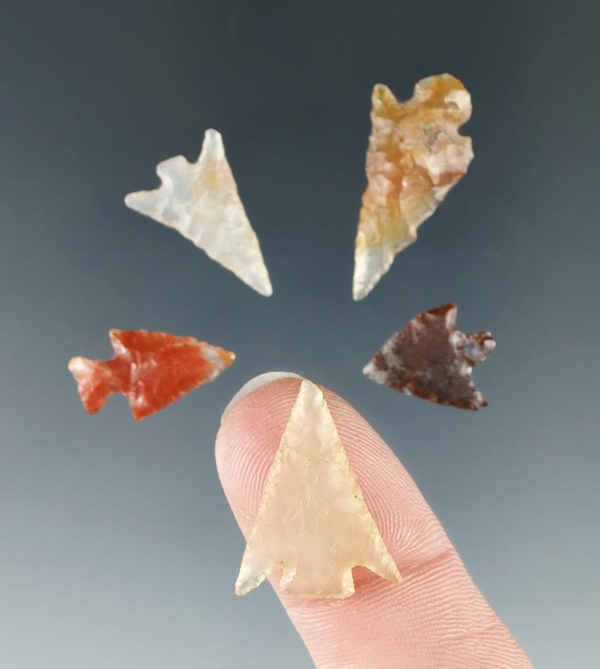 Set of 5 Columbia River Gempoints, largest is 1".