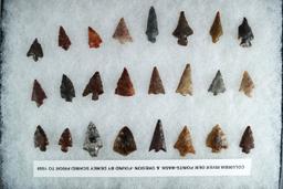 Group of approximately 24 assorted arrowheads in various conditions. Found in Washington -Oregon.