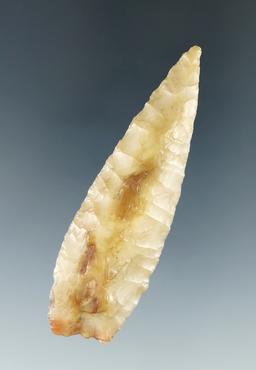 Heavily patinated 2 15/16" Knife made from Chalcedony, found by R.D. Mudge, Nevada. Ex. Erspamer.