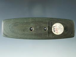 4 11/16" Hopewell Bar Gorget made from green and black Banded Slate, Clermont Co., Ohio.