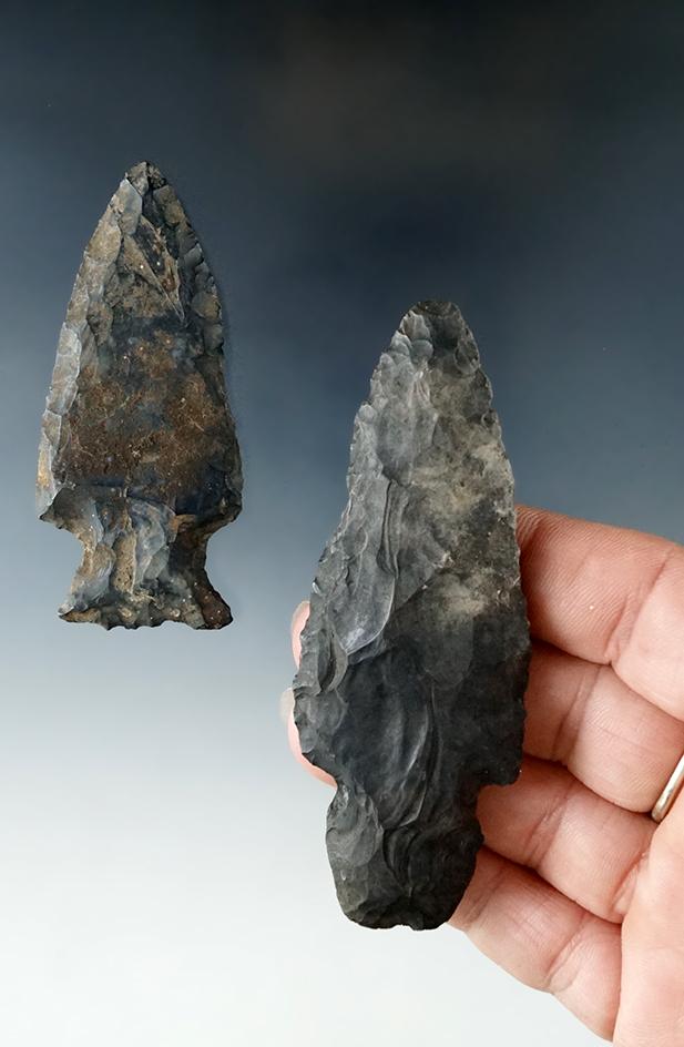 Pair of Coshocton Flint arrowheads found in Ashland Co., Ohio near the town of Sullivan.