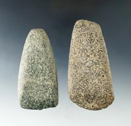 Pair of stone tools including a 3 9/16" Adze and a 3 1/16" Celt found in Licking Co., Ohio.
