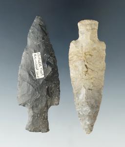 Hard-to-find type! Pair of Archaic Expanded Stem points found in Richland Co., Ohio.