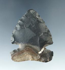 2" Archaic Sidenotch made from Nellie Chert with a wide base, found in Coshocton Co., Ohio.