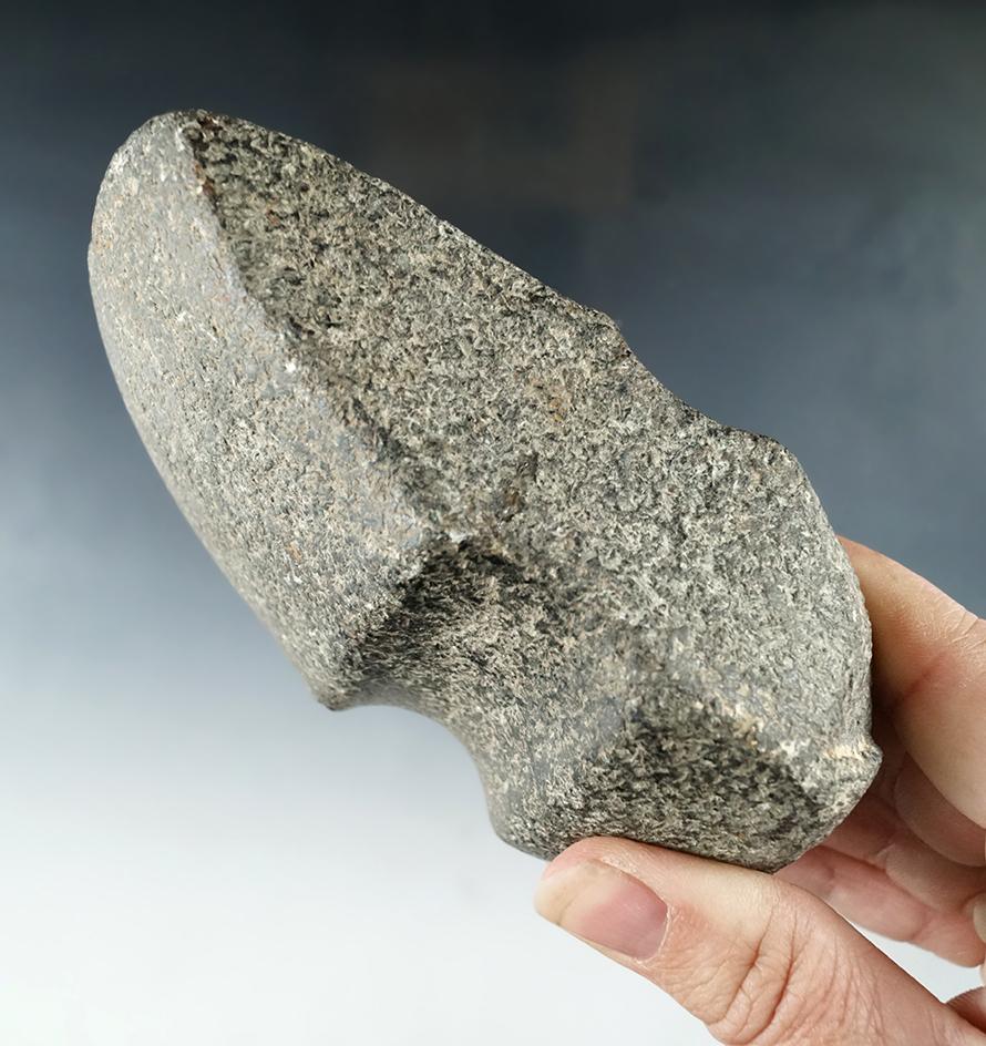 4 1/2" long 3/4 grooved granite Axe found in Illinois.