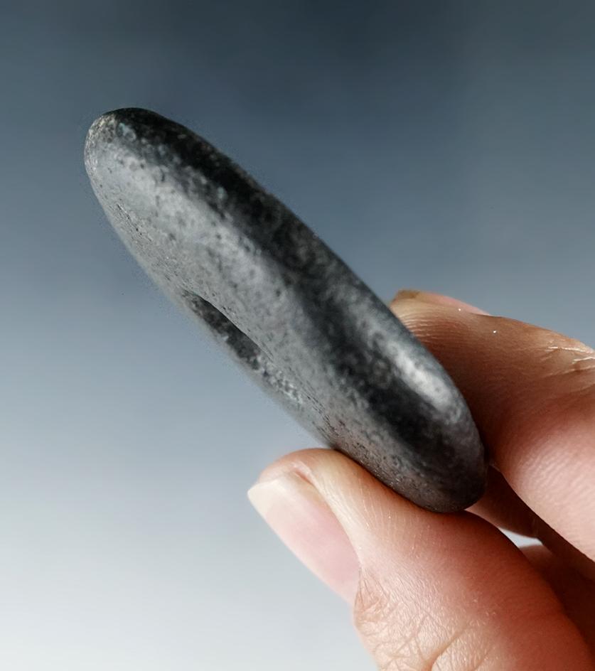 1 15/16" drilled stone ring/pendant found near the Columbia River - nicely polished and patinated.