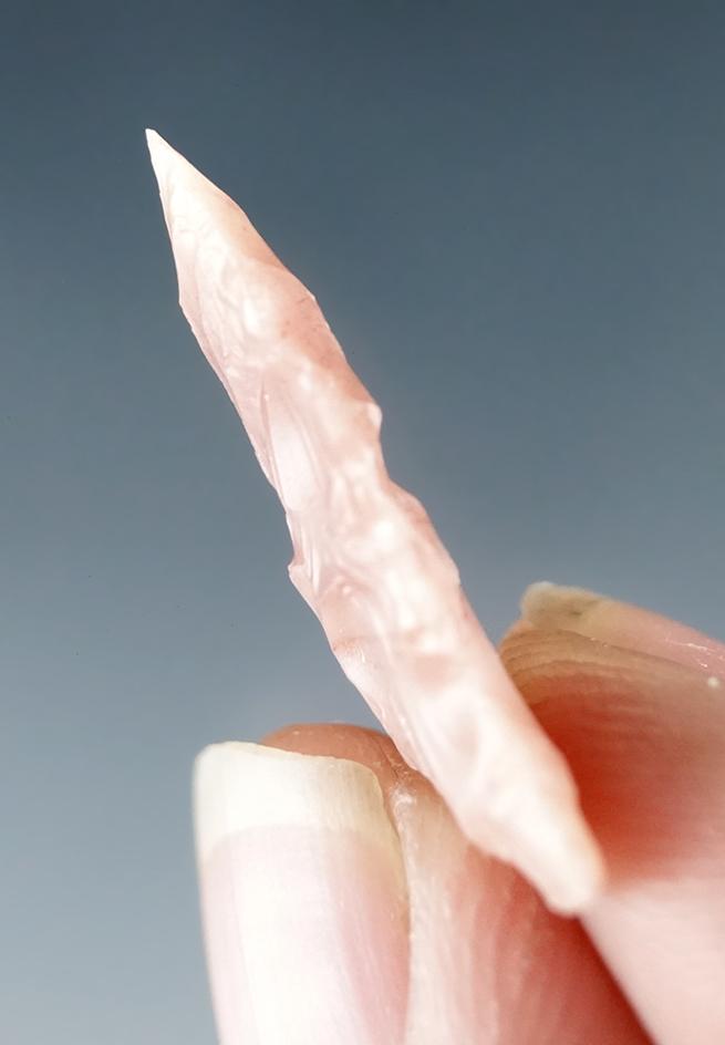 1" Side notch made from pink agate found near the Columbia River.