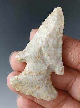 2 1/4" Thebes Bevel made from Flint Ridge Flint found in Athens Co., Ohio.