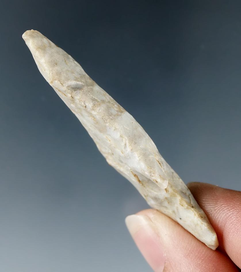 2 1/4" Thebes Bevel made from Flint Ridge Flint found in Athens Co., Ohio.