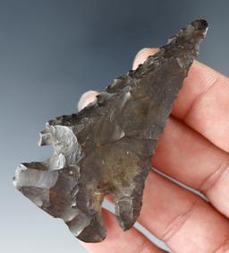 2 3/4" Archaic Thebes Bevel that is heavily patinated found in Marion Co., Ohio.