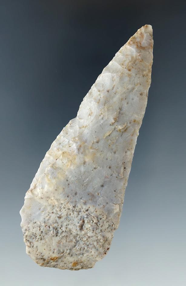 3 3/4" Flint Ridge Beveled Knife found in Ohio. Ex. Jason Hanna collection. Bennett COA.