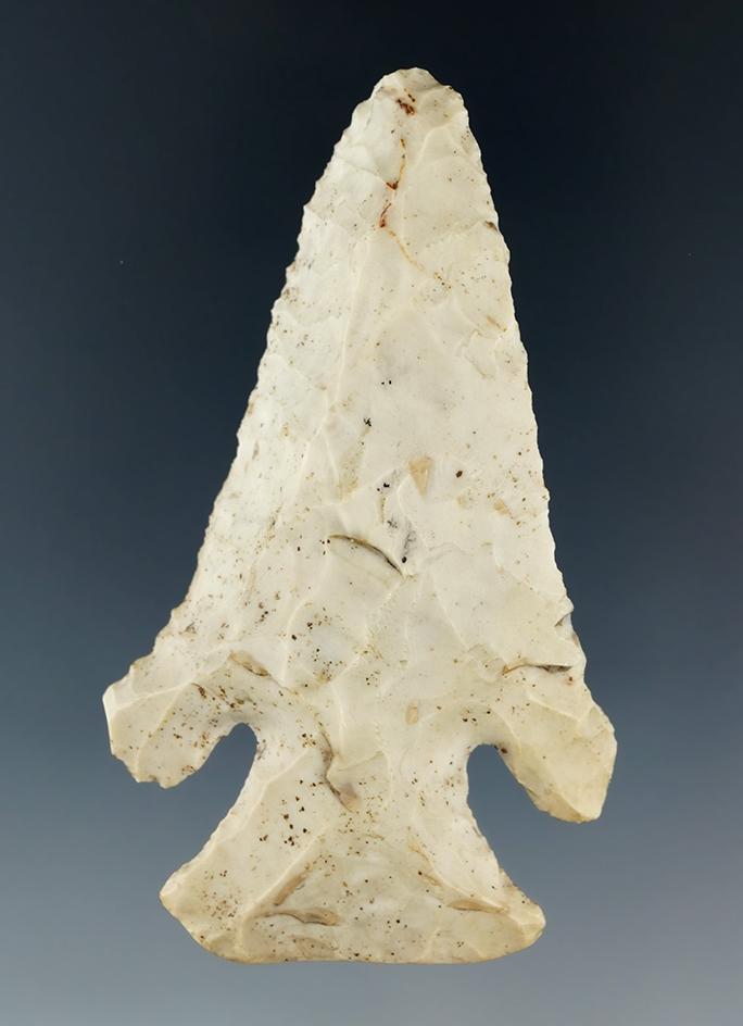 2 13/16" Archaic Thebes Bevel made from heavily patinated Flint Ridge found in Franklin Co., OH