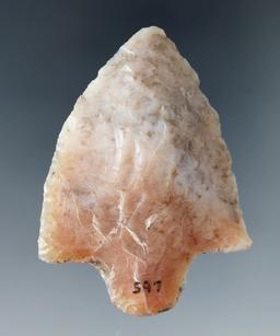 2 3/16" Marion made from attractive heat-treated Agatized coral found in Hillsborough Co., Florida.