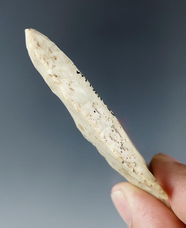 2 13/16" Archaic Thebes Bevel made from heavily patinated Flint Ridge found in Franklin Co., OH