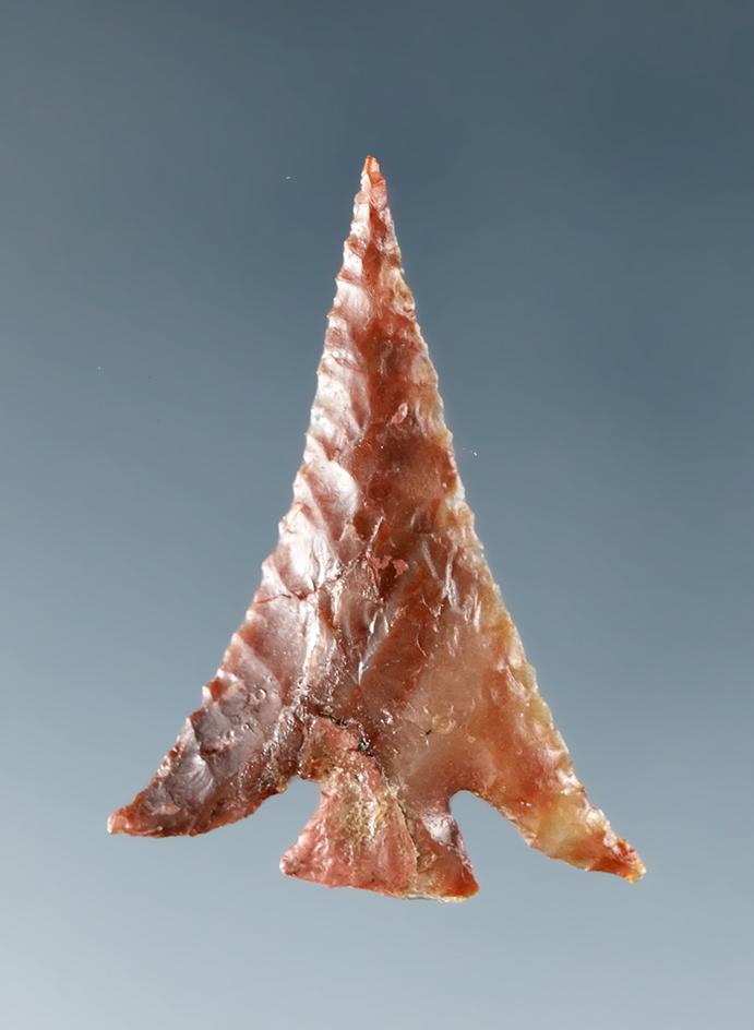 1 1/16" Columbia Plateau made from translucent red Agate. Restoration to the base- Columbia River.