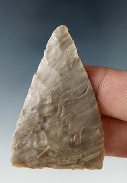 2" Atlatl Valley Triangular made from grey Agatized Wood, found near the Columbia River.