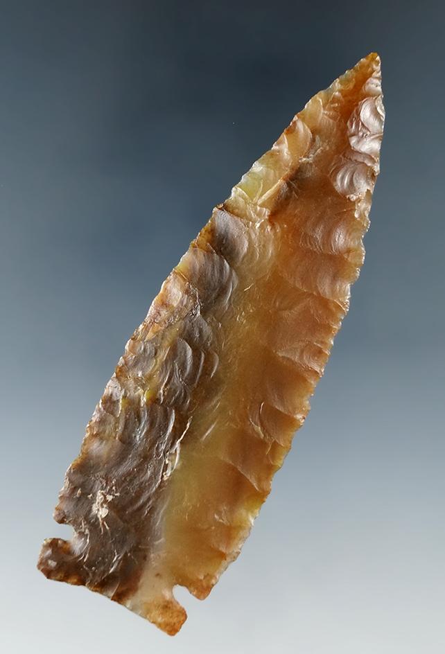 Outstanding 3 1/4" Sidenotch- multi-colored brown Agate. Crump Lake, Lake Co., Oregon.