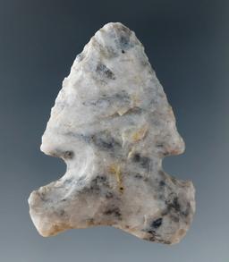 1 1/2" Archaic Sidenotch made from very attractive blue and gray Flint Ridge Flint - Hardin Co., Ohi