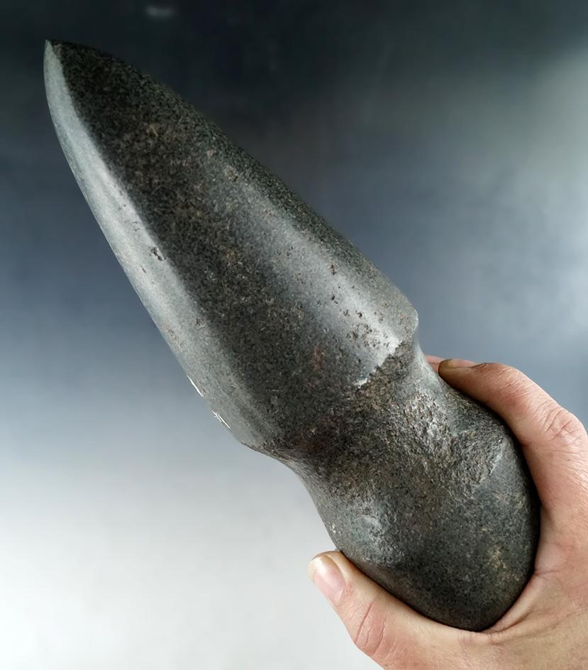 8 3/16" Well shaped and highly polished Diorite Hohokam Axe found in New Mexico/Arizona.