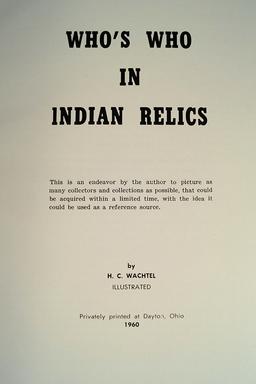 Who's Who #1, first edition, by Hubert C. Wachtel.