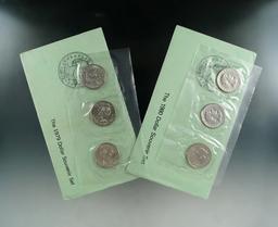 1979 and 1980 Susan B Anthony Dollar Souvenir Sets P,D,S 6 Coins Total