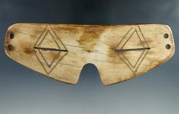 5 3/4" nicely styled Inuit bone snow goggles in excellent condition from Alaska.