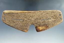 5 3/4" nicely styled Inuit bone snow goggles in excellent condition from Alaska.