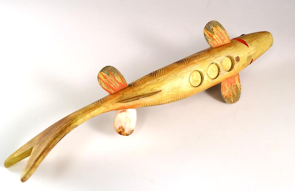 Vintage painted wood and metal 11 3/4" long fishing decoy in excellent condition.