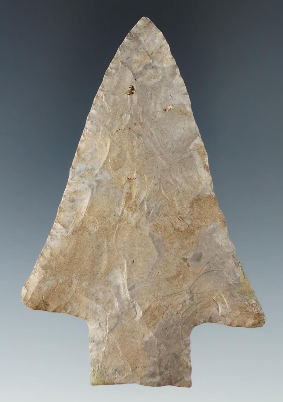 3 7/16" Genesee- Onondaga Flint found in Ontario Canada. Two small areas of restoration.