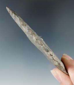 3 5/8" Adena made from attractive Onondaga Flint found near Randolph, Cattaraugus County NY.