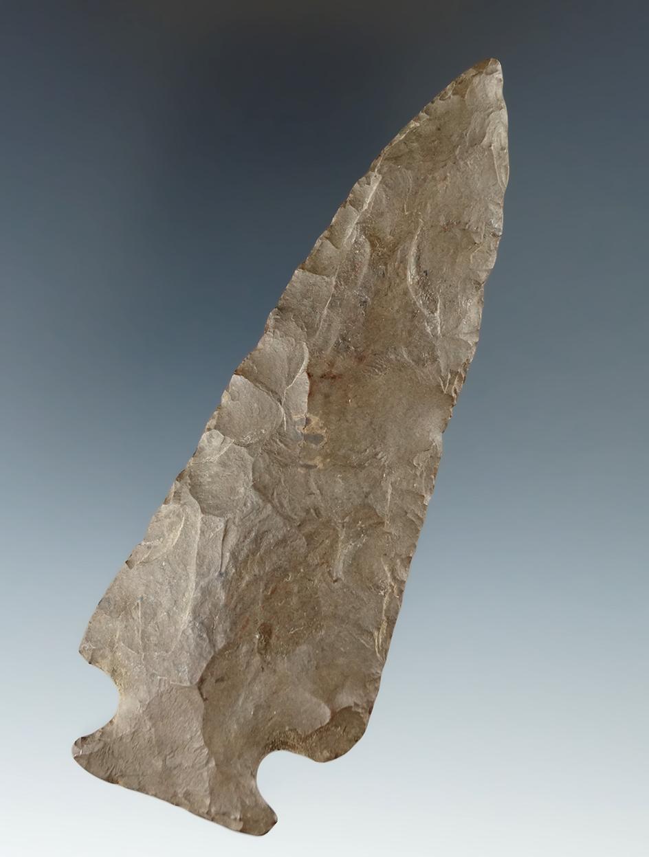 4 1/16" Esopus chert Cornernotch Knife found in Seneca County New York.