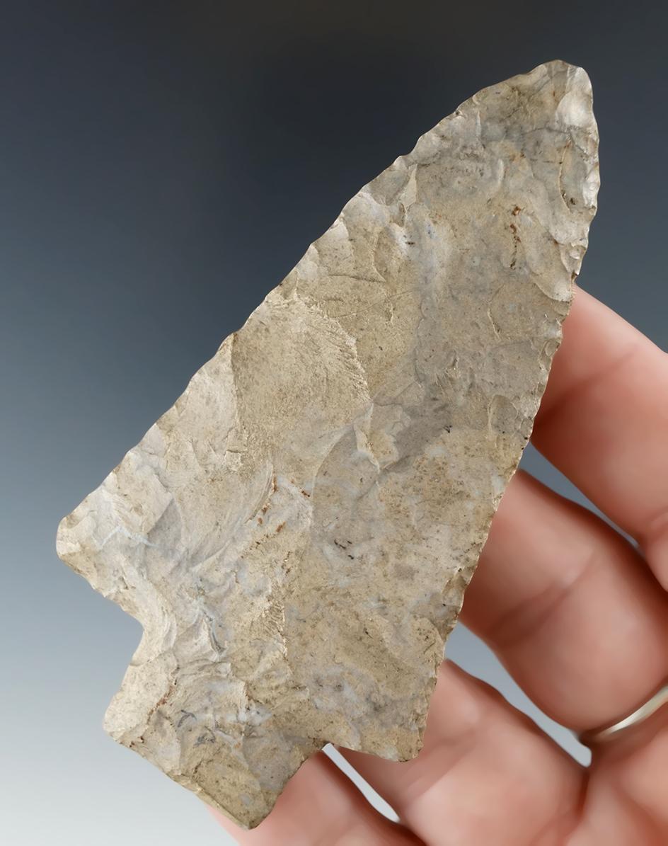 3 3/8" Genesee made from Onondaga Flint found in New York.