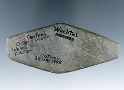 3 7/8" Undrilled Adena Expanded Center Gorget found in Central Ohio. Ex. Wehrle, Wachtel,  Hothem.