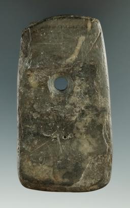 3 7/16" banded slate Pendant found in New York.