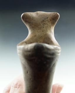 5 3/4" Wolf effigy clay pipe with partial restoration to the bowl, tip of one ear.  New York.