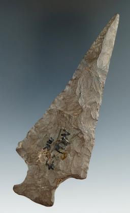 4 3/8" Ashtabula made from Esopus chert that is broken and glued at the midsection - New York.