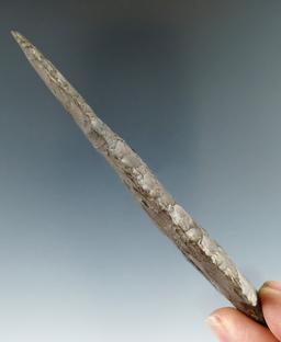 4 3/8" Ashtabula made from Esopus chert that is broken and glued at the midsection - New York.