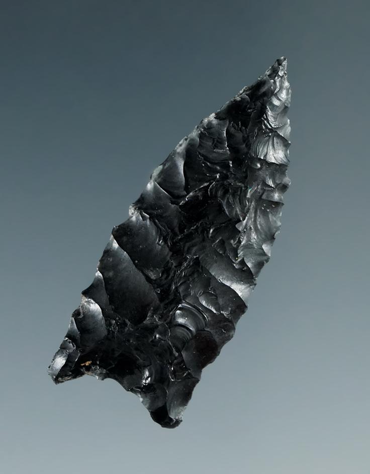 1 1/2" Humbolt made from Obsidian found in the Great Basin, Oregon.